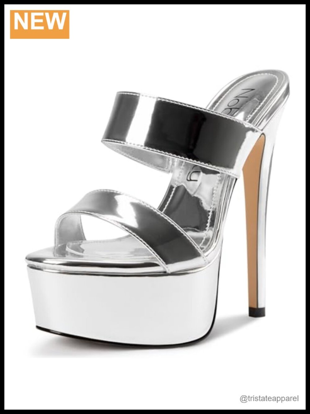 Women's Faux Leather Platform High Heel Mules Open Toe Stiletto Sandals for